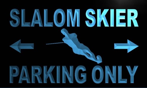 Slalom Skier Parking Only Neon Light Sign